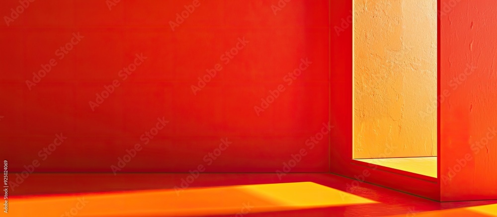 Poster vibrant background for ads with copy space image in trending orange-red shade, ideal for showcasing 