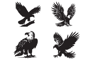 Falcon Bird Silhouette illustration Vector design 4file 