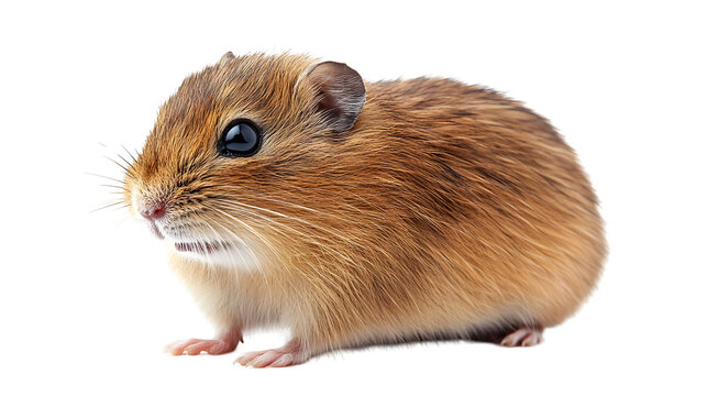 Photography of Cute and Fluffy Lemming Rodent Against Plain White Background Transparent PNG