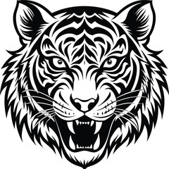 white tiger head  vector illustration