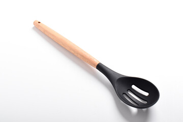 Ladle with holes. Silicone Spatula Cooking, Baking, Mixing. Rubber Kitchen Utensil