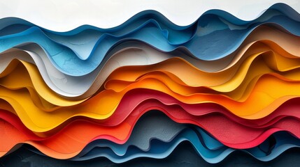 Obraz premium Abstract Paper Cutouts: A background of overlapping paper cutouts in various shapes and colors, creating a playful and creative collage effect. 
