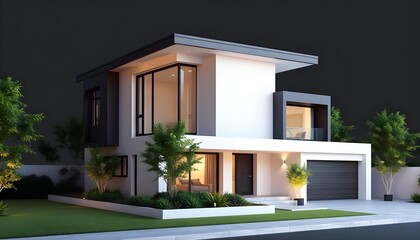 modern house with a balcony
