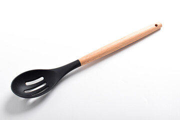 Ladle with holes. Silicone Spatula Cooking, Baking, Mixing. Rubber Kitchen Utensil