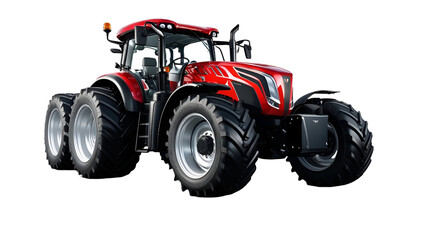 red tractor isolated on white