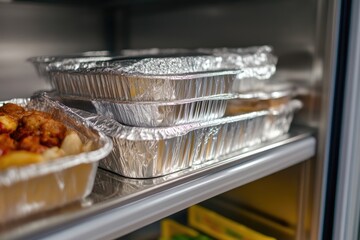 Organized Food Storage in Aluminum Trays