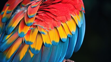 Obraz premium Close Up of Colorful Macaw Feathers