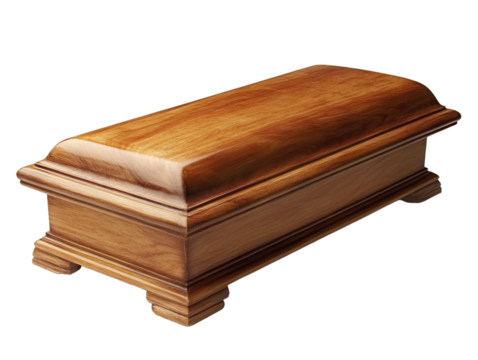 A coffin on a transparent background
