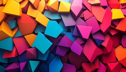 Obraz premium Bold Abstract Background with Geometric Shapes in Primary Colors and 3D Effects