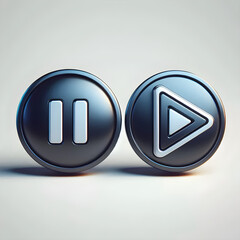a pause and play video button, generated by AI
