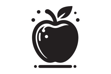 apple silhouette vector illustration 