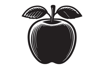 apple silhouette vector illustration 