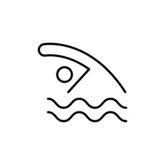 swimming thin outline icon vector design good for web or mobile app