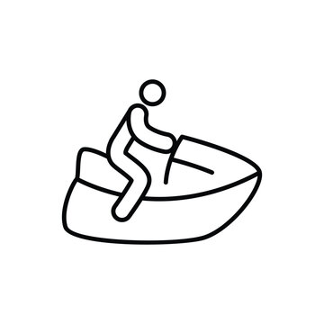 recommend clip art: jet ski thin outline icon vector design good for web or mobile app