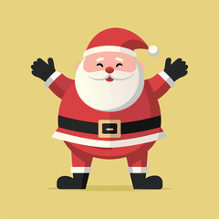 Vector illustration of a minimalist Santa Claus in a stylized, modern cartoon design.