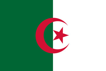 algeria flag, algerian flag - vector illustration