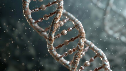 DNA Double Helix with Particles