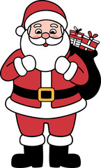 Obraz premium Vector illustration of a minimalist Santa Claus in a stylized, modern cartoon design.