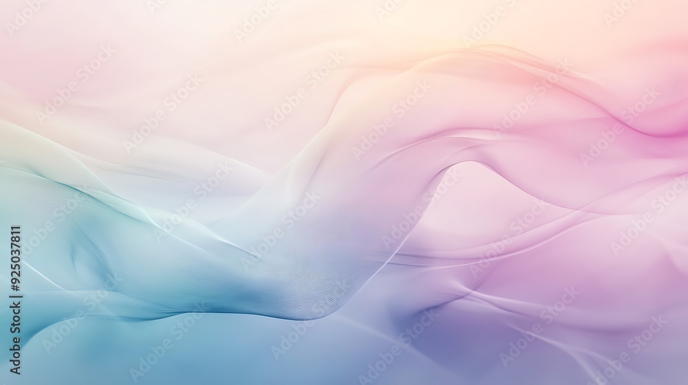 Poster soft flowing abstract background with pastel gradient and ethereal wisps of light