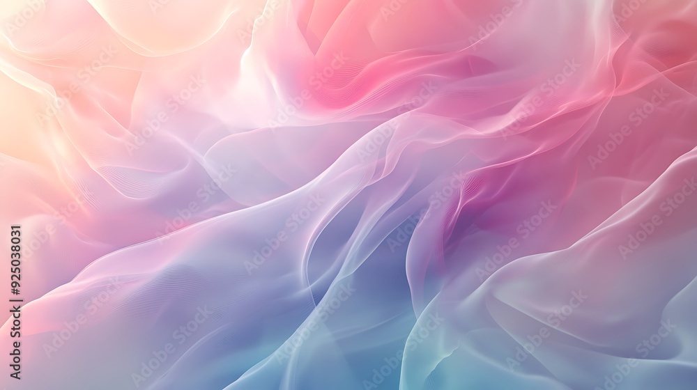Poster soft flowing abstract background with pastel gradient and ethereal wisps of light