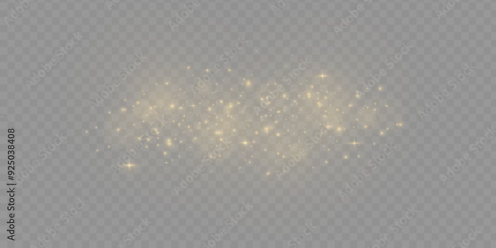 Poster the light of gold dust. bokeh light effect background png. christmas glowing dust background. yellow