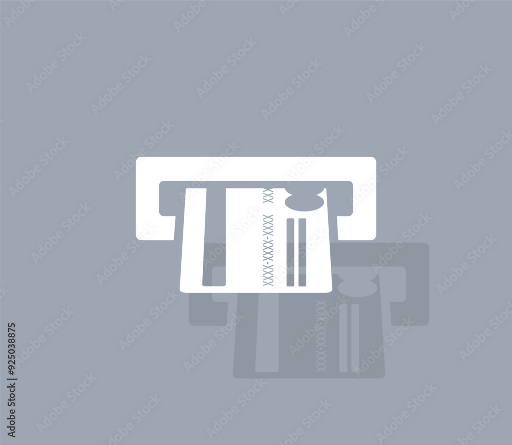 Aufkleber vector icon of white color with shadow on gray background