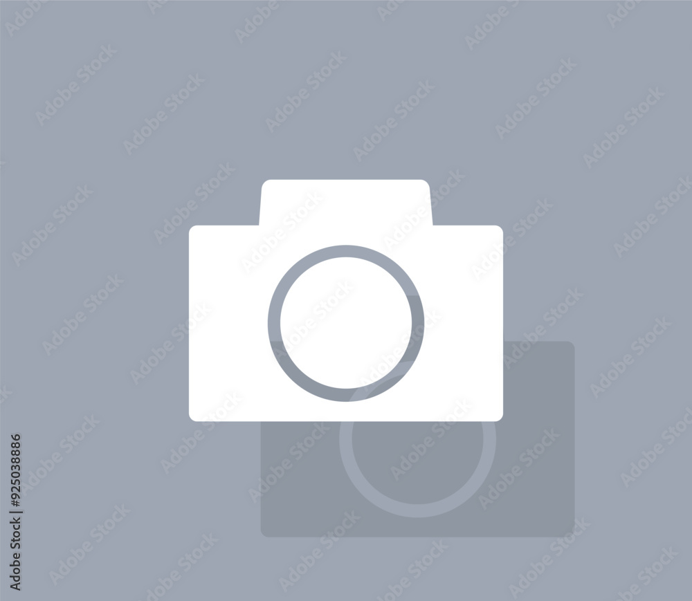 Poster vector icon of white color with shadow on gray background
