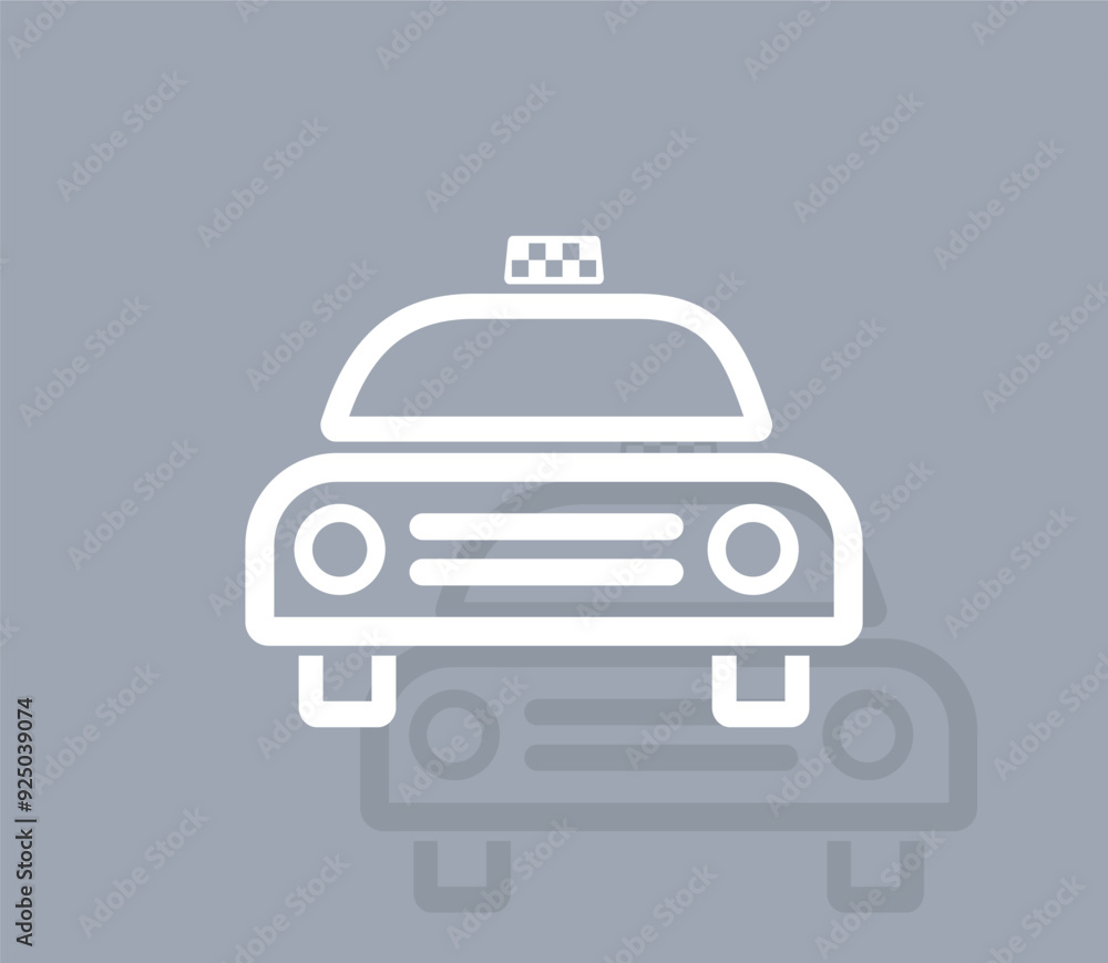 Poster vector icon of white color with shadow on gray background