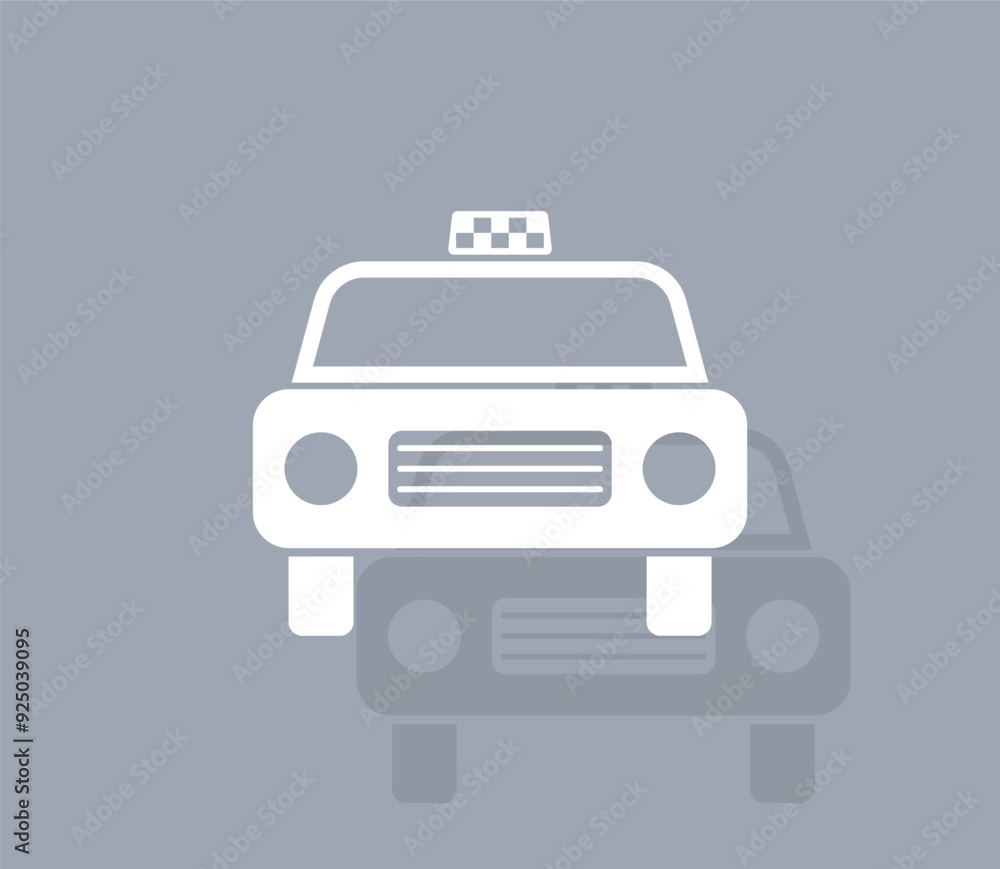Poster vector icon of white color with shadow on gray background