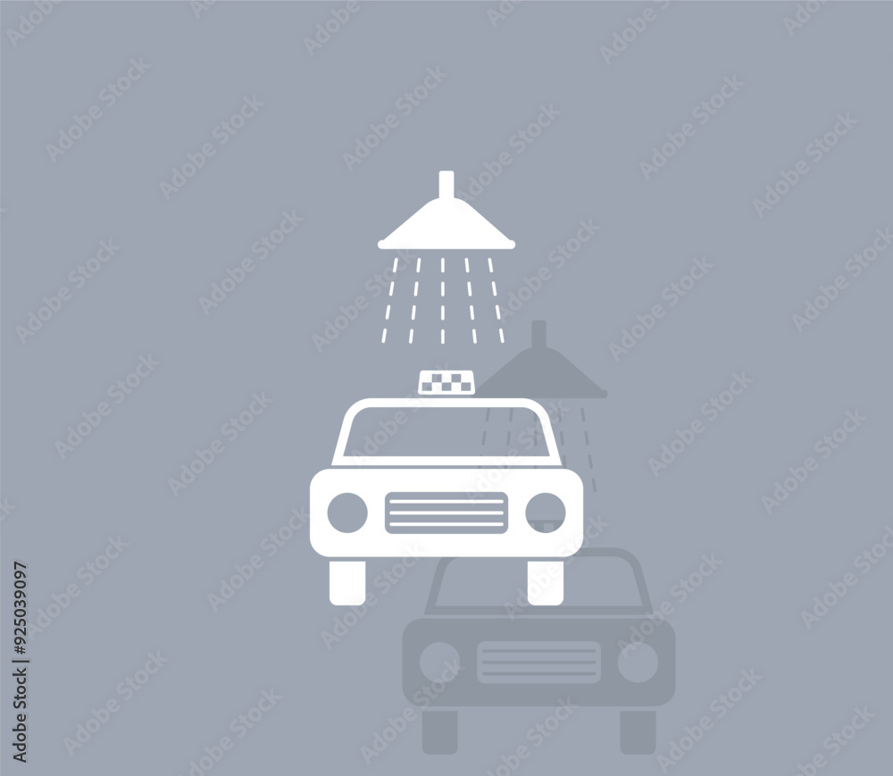 Poster vector icon of white color with shadow on gray background