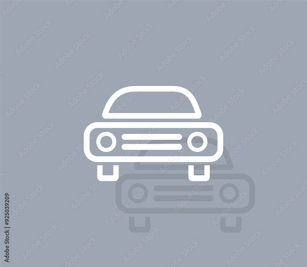 Poster vector icon of white color with shadow on gray background