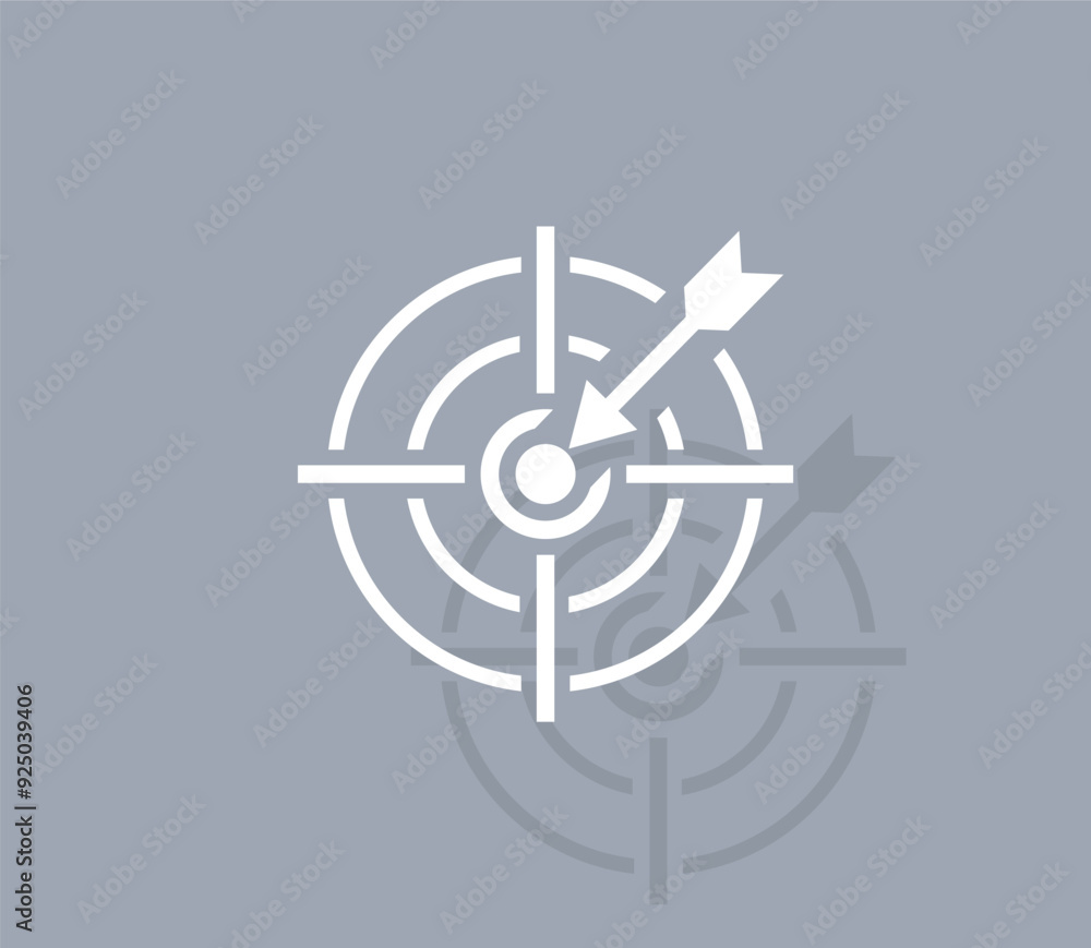 Poster vector icon of white color with shadow on gray background
