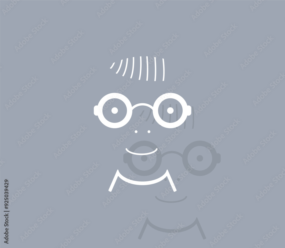 Poster vector icon of white color with shadow on gray background