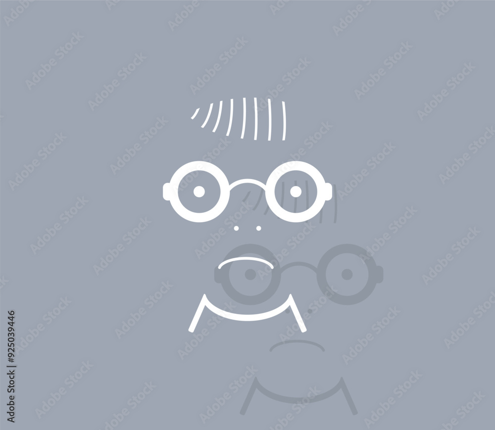 Poster vector icon of white color with shadow on gray background