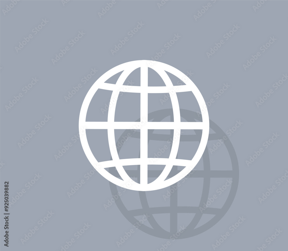 Poster vector icon of white color with shadow on gray background