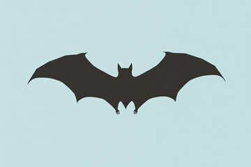 Fototapeta premium Simple halloween illustration featuring a black bat spreading its wings