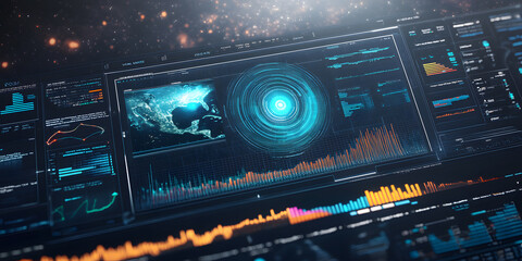 climate change effect, hurricane and moderan weather forecast monitor	