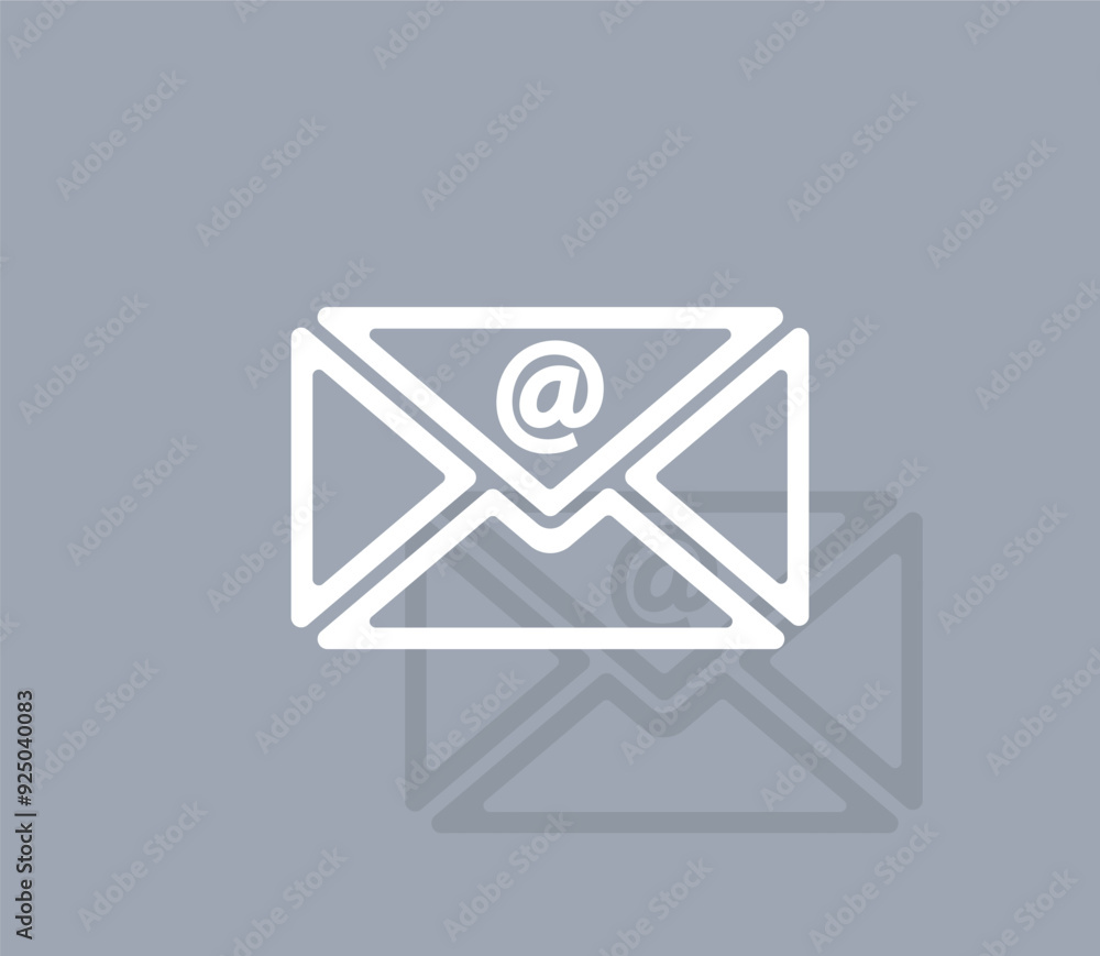 Poster vector icon of white color with shadow on gray background