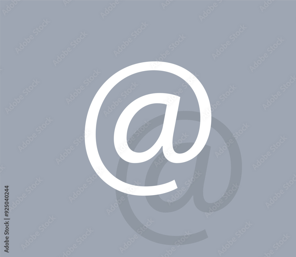 Poster vector icon of white color with shadow on gray background