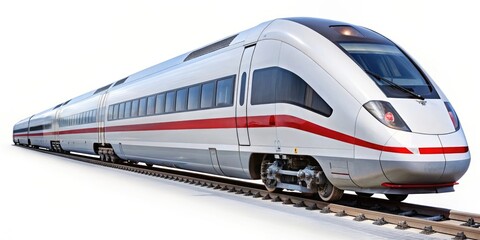 Fototapeta premium ICE train intercity express on railway HQ cutout, high speed, transportation, German, modern, technology, commuter