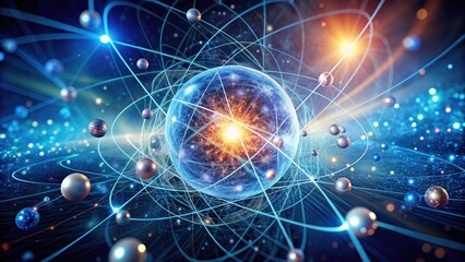 Obraz premium of particles exhibiting quantum entanglement in a quantum mechanics concept