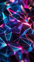 Glowing Colorful Waves of Triangles in Dark Background