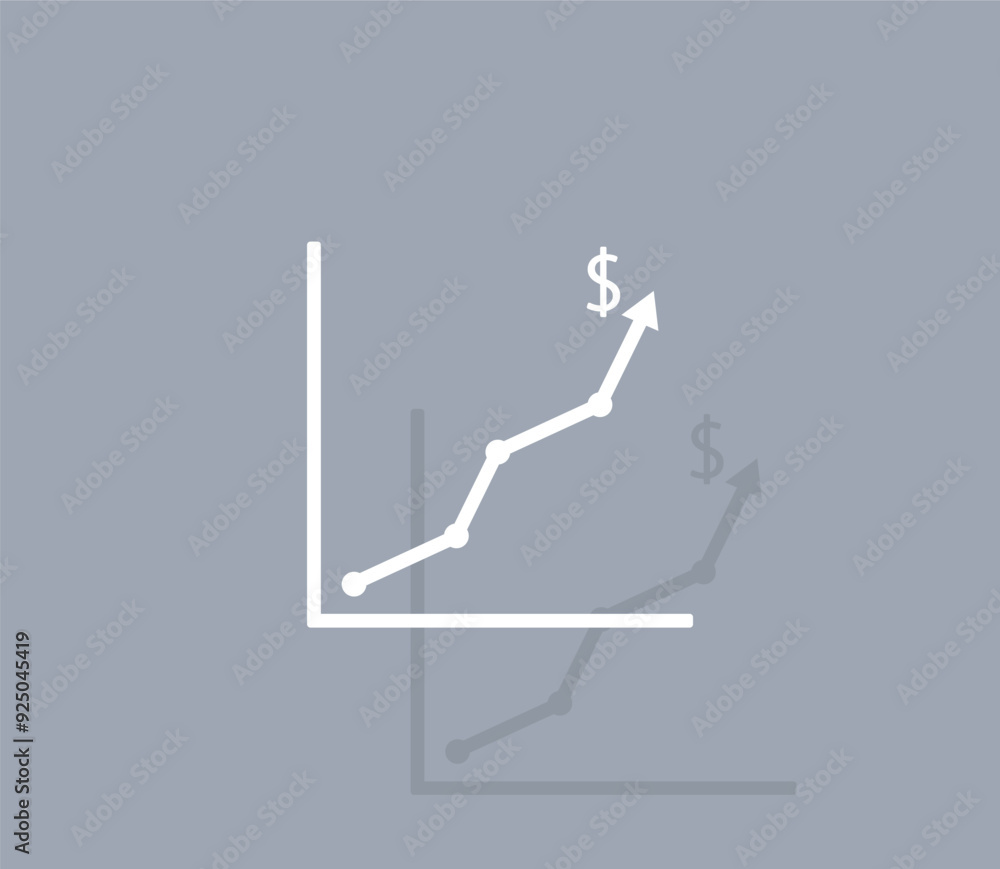Poster vector icon of white color with shadow on gray background