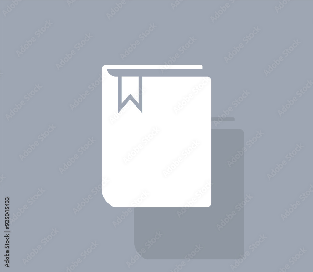 Poster vector icon of white color with shadow on gray background