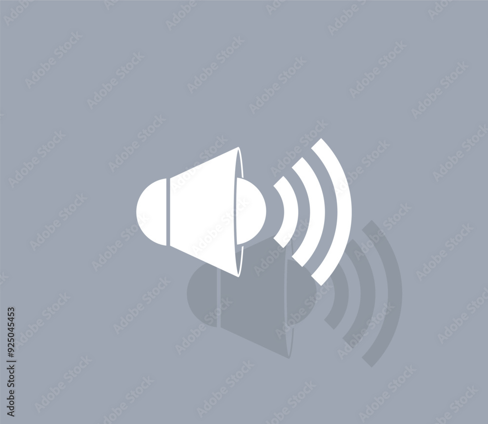 Poster vector icon of white color with shadow on gray background
