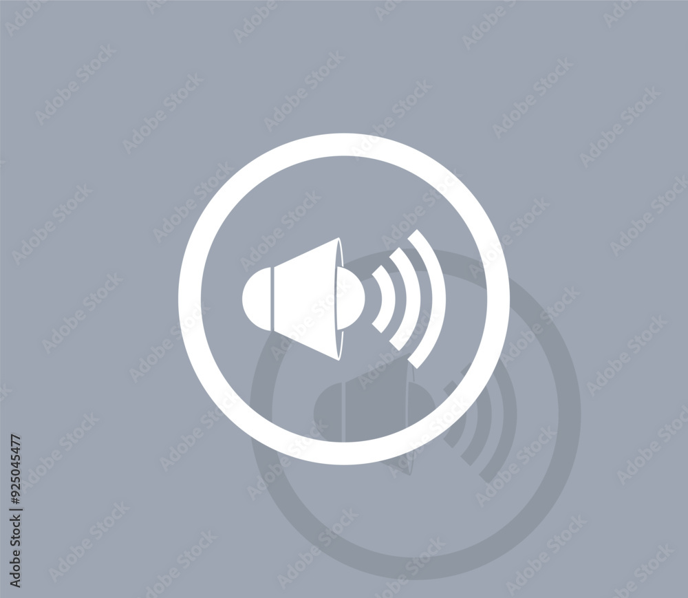 Poster vector icon of white color with shadow on gray background