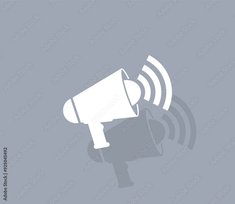 Poster vector icon of white color with shadow on gray background