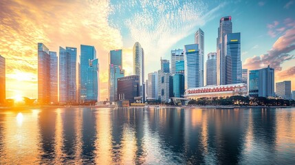 Fototapeta premium Landscape of the Singapore financial district 