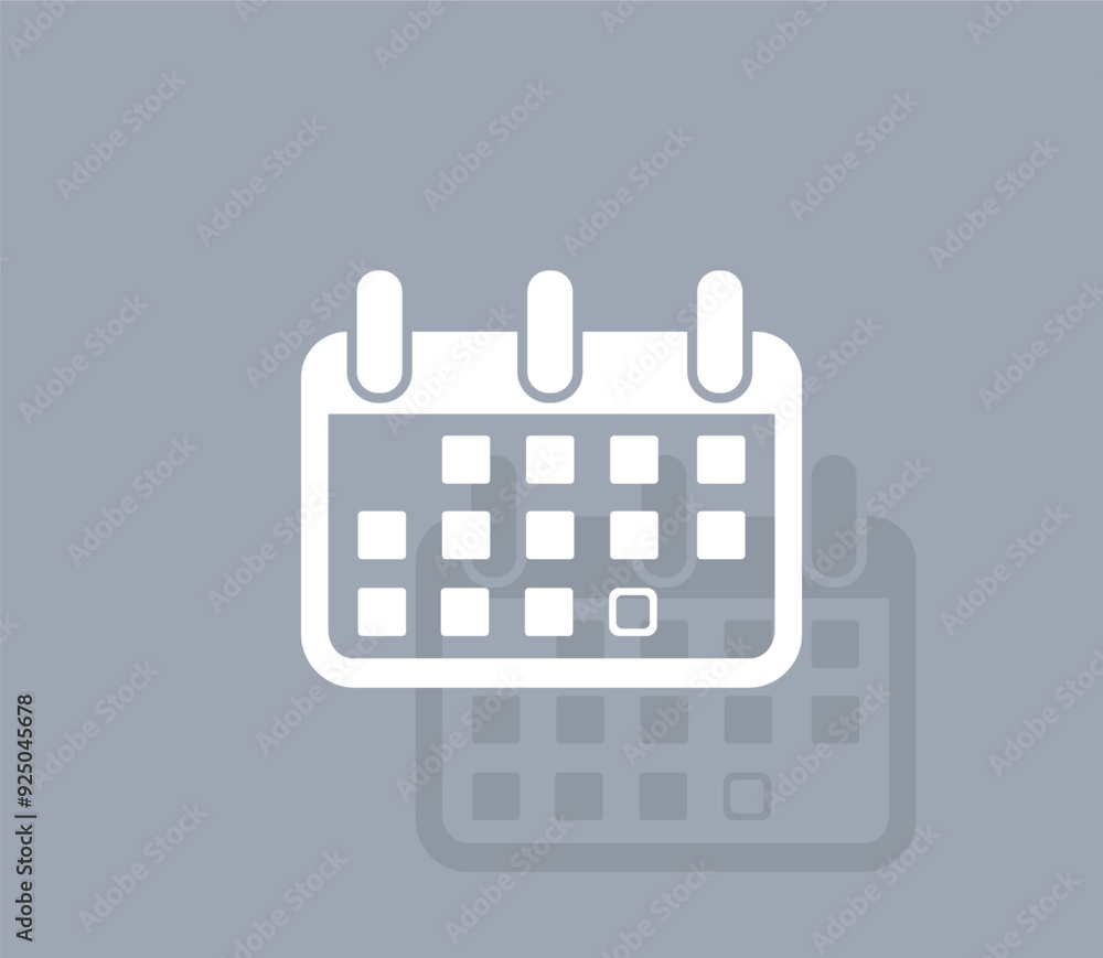 Aufkleber vector icon of white color with shadow on gray background