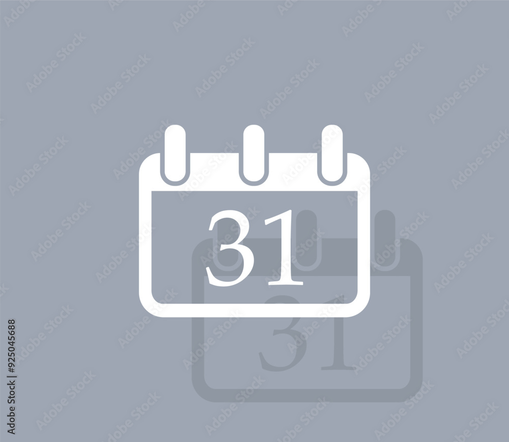 Poster vector icon of white color with shadow on gray background